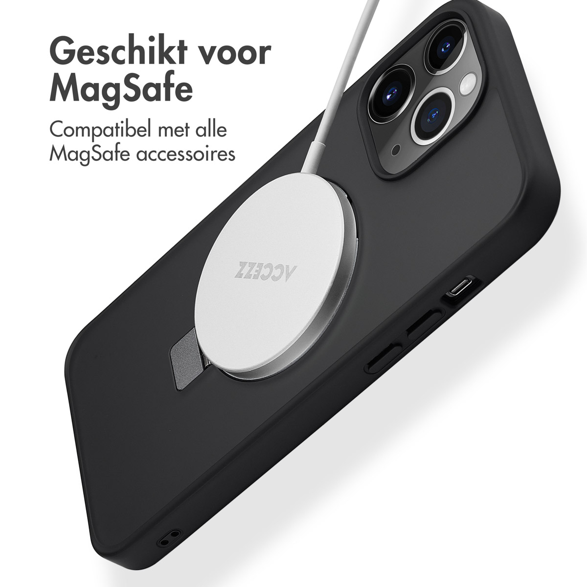 Accezz Ring Stand Backcover met MagSafe Apple iPhone 13 Pro Max - Zwart - Afbeelding 4