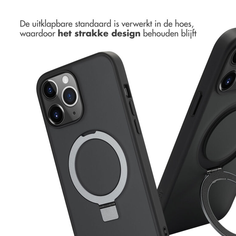 Accezz Ring Stand Backcover met MagSafe Apple iPhone 13 Pro Max - Zwart - Afbeelding 5