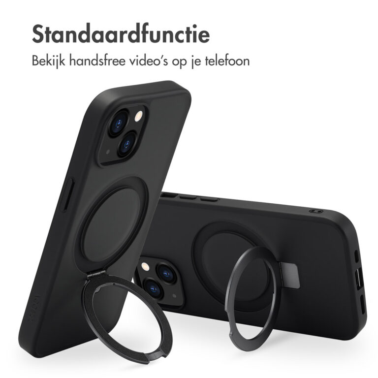 Accezz Ring Stand Backcover met MagSafe Apple iPhone 14 - Zwart - Afbeelding 10