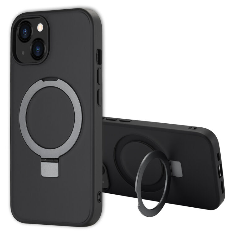 Accezz Ring Stand Backcover met MagSafe Apple iPhone 14 - Zwart - Afbeelding 4