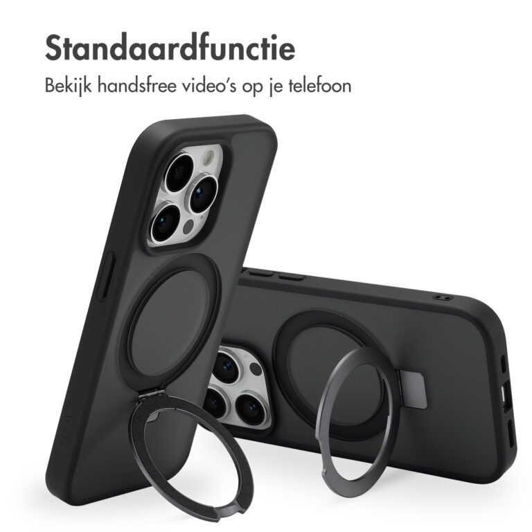 Accezz Ring Stand Backcover met MagSafe Apple iPhone 14 Pro - Zwart - Afbeelding 10