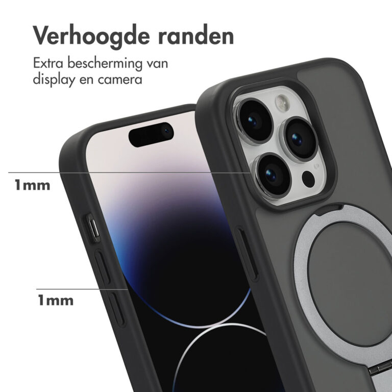 Accezz Ring Stand Backcover met MagSafe Apple iPhone 14 Pro - Zwart - Afbeelding 5