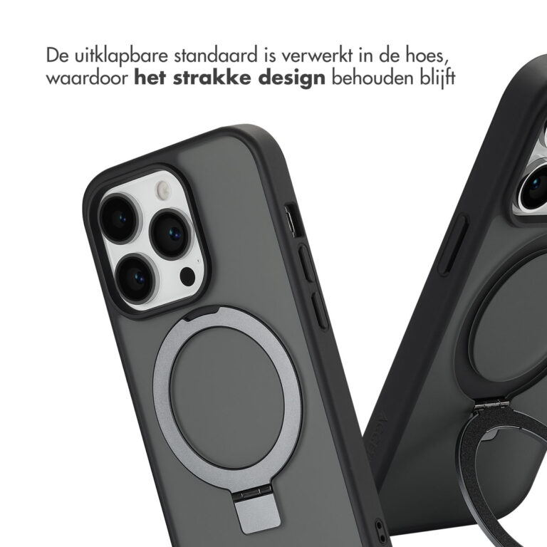 Accezz Ring Stand Backcover met MagSafe Apple iPhone 14 Pro - Zwart - Afbeelding 6