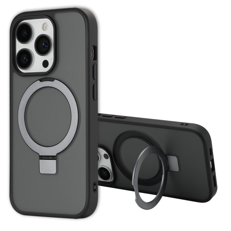 Accezz Ring Stand Backcover met MagSafe Apple iPhone 14 Pro - Zwart - Afbeelding 4