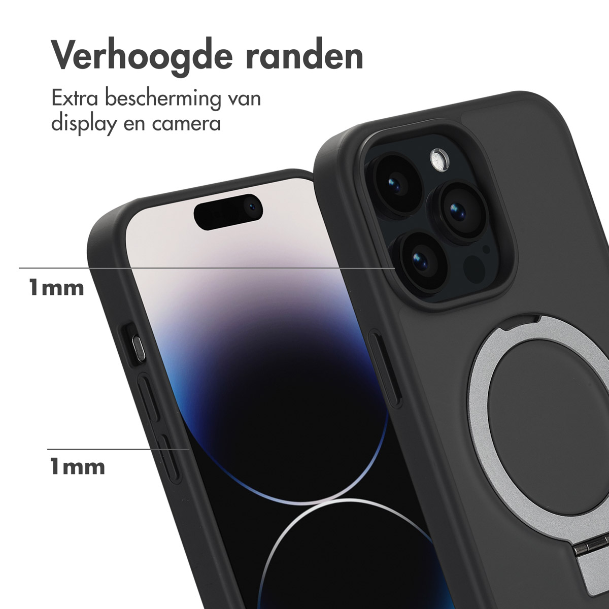 Accezz Ring Stand Backcover met MagSafe Apple iPhone 14 Pro Max - Zwart - Afbeelding 6