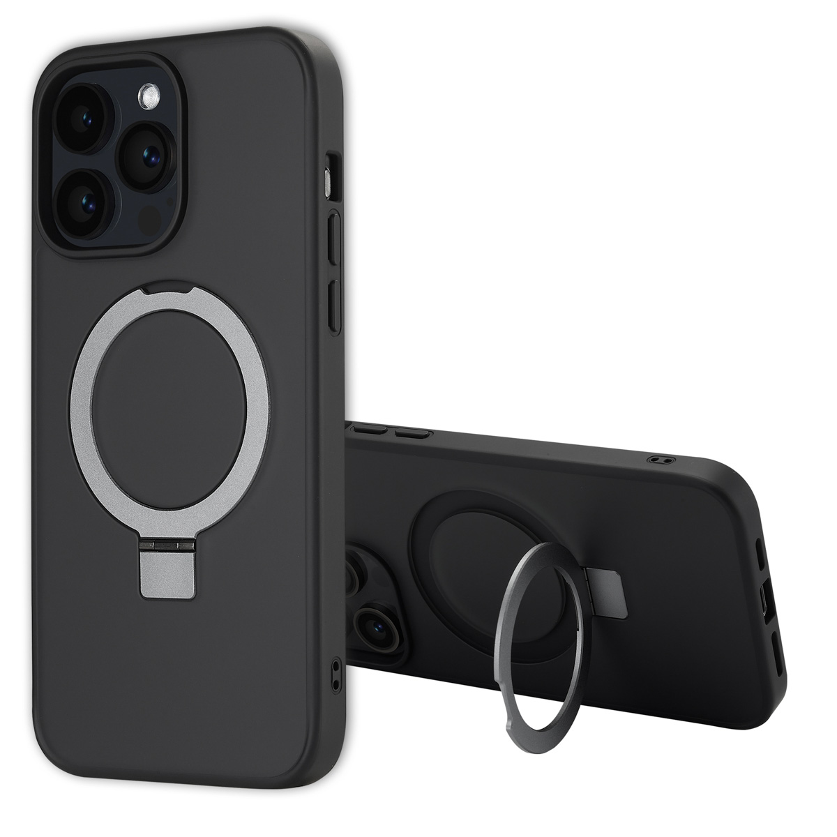 Accezz Ring Stand Backcover met MagSafe Apple iPhone 14 Pro Max - Zwart - Afbeelding 4