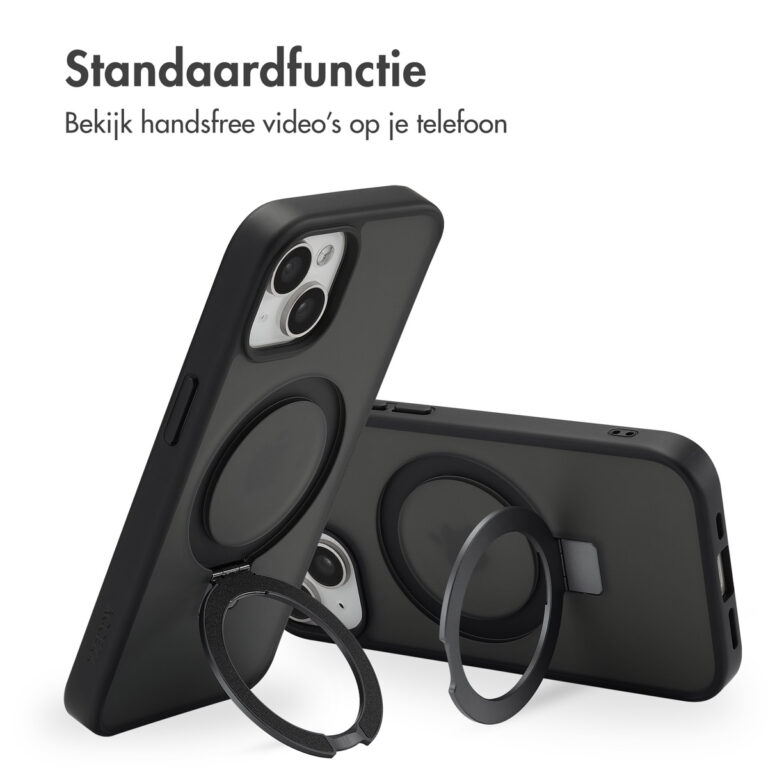 Accezz Ring Stand Backcover met MagSafe Apple iPhone 15 - Zwart - Afbeelding 10
