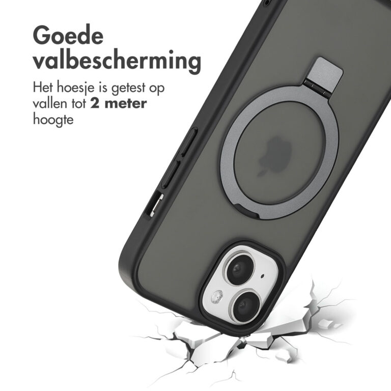 Accezz Ring Stand Backcover met MagSafe Apple iPhone 15 - Zwart - Afbeelding 9