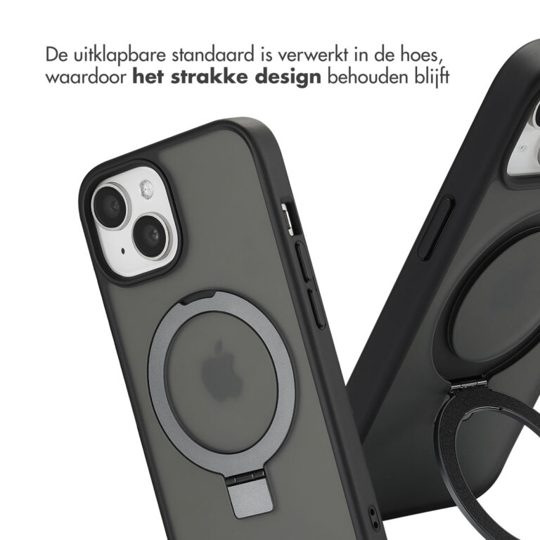 Accezz Ring Stand Backcover met MagSafe Apple iPhone 15 - Zwart - Afbeelding 6