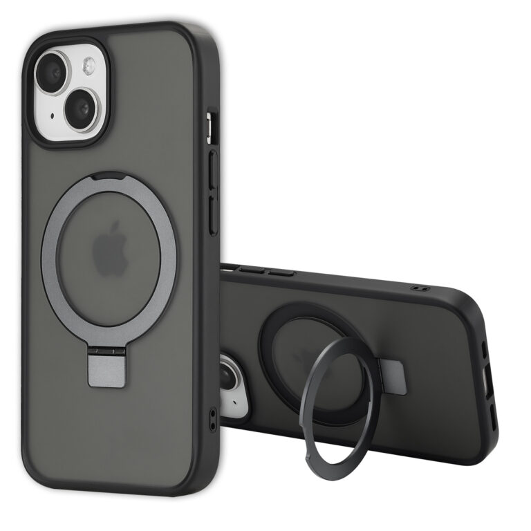Accezz Ring Stand Backcover met MagSafe Apple iPhone 15 - Zwart - Afbeelding 4