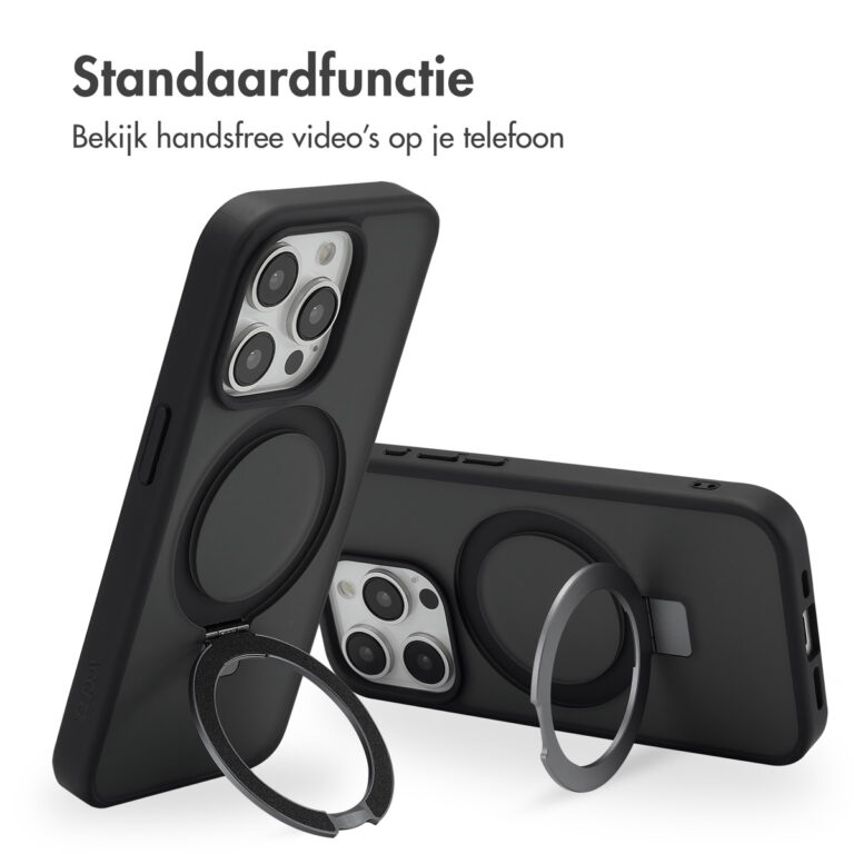 Accezz Ring Stand Backcover met MagSafe Apple iPhone 15 Pro - Zwart - Afbeelding 10
