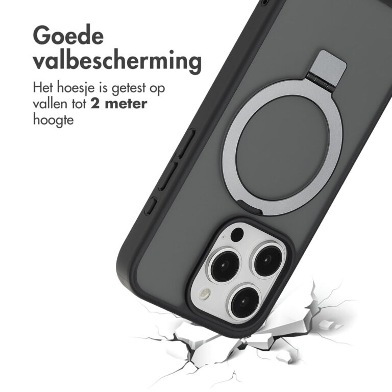 Accezz Ring Stand Backcover met MagSafe Apple iPhone 15 Pro - Zwart - Afbeelding 9