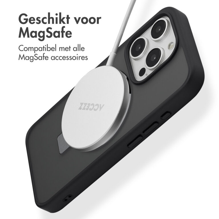 Accezz Ring Stand Backcover met MagSafe Apple iPhone 15 Pro - Zwart - Afbeelding 7