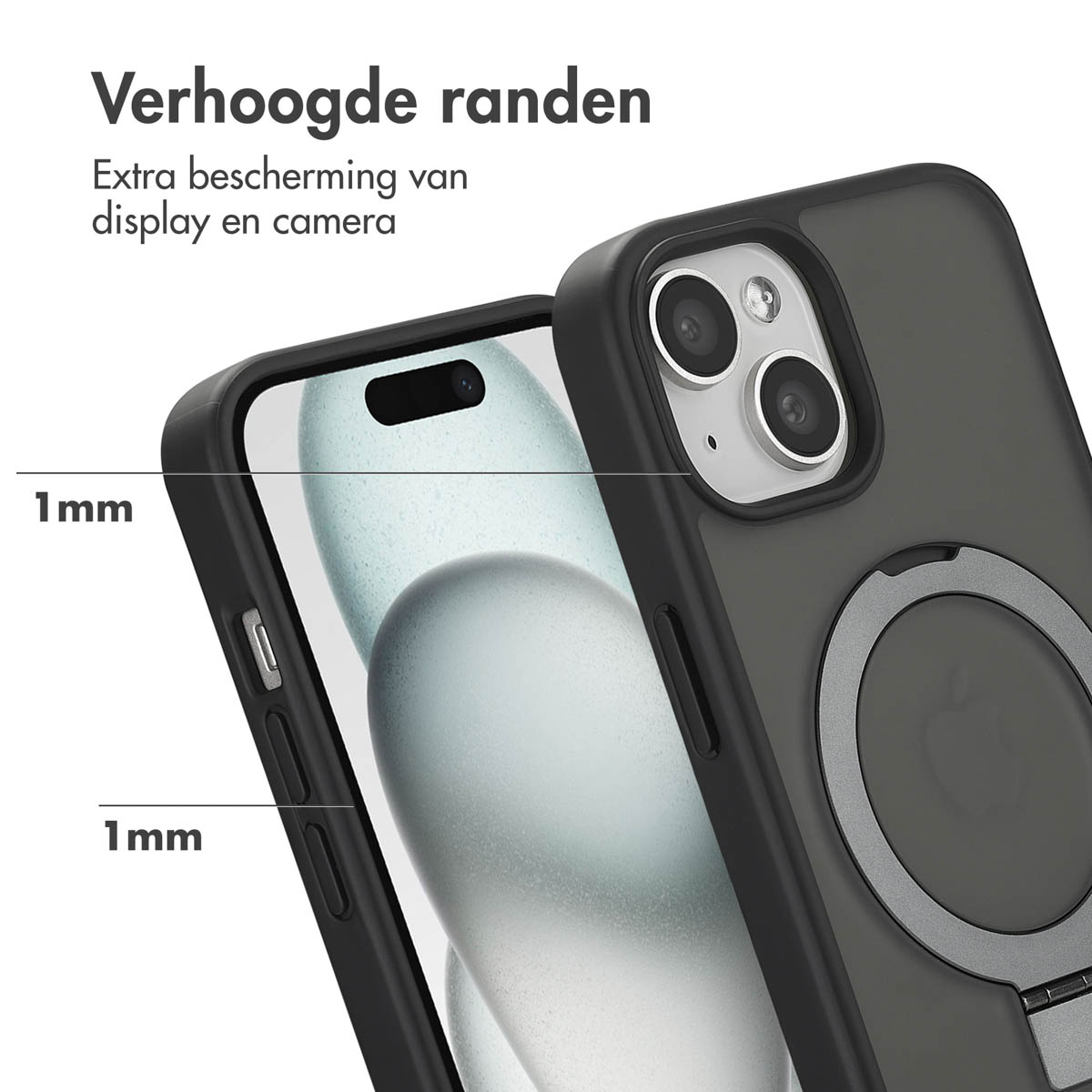 Accezz Ring Stand Backcover met MagSafe Apple iPhone 15 Pro - Zwart - Afbeelding 6