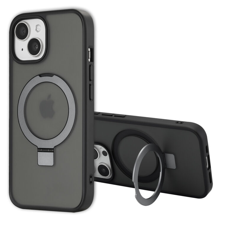 Accezz Ring Stand Backcover met MagSafe Apple iPhone 15 Pro - Zwart - Afbeelding 4