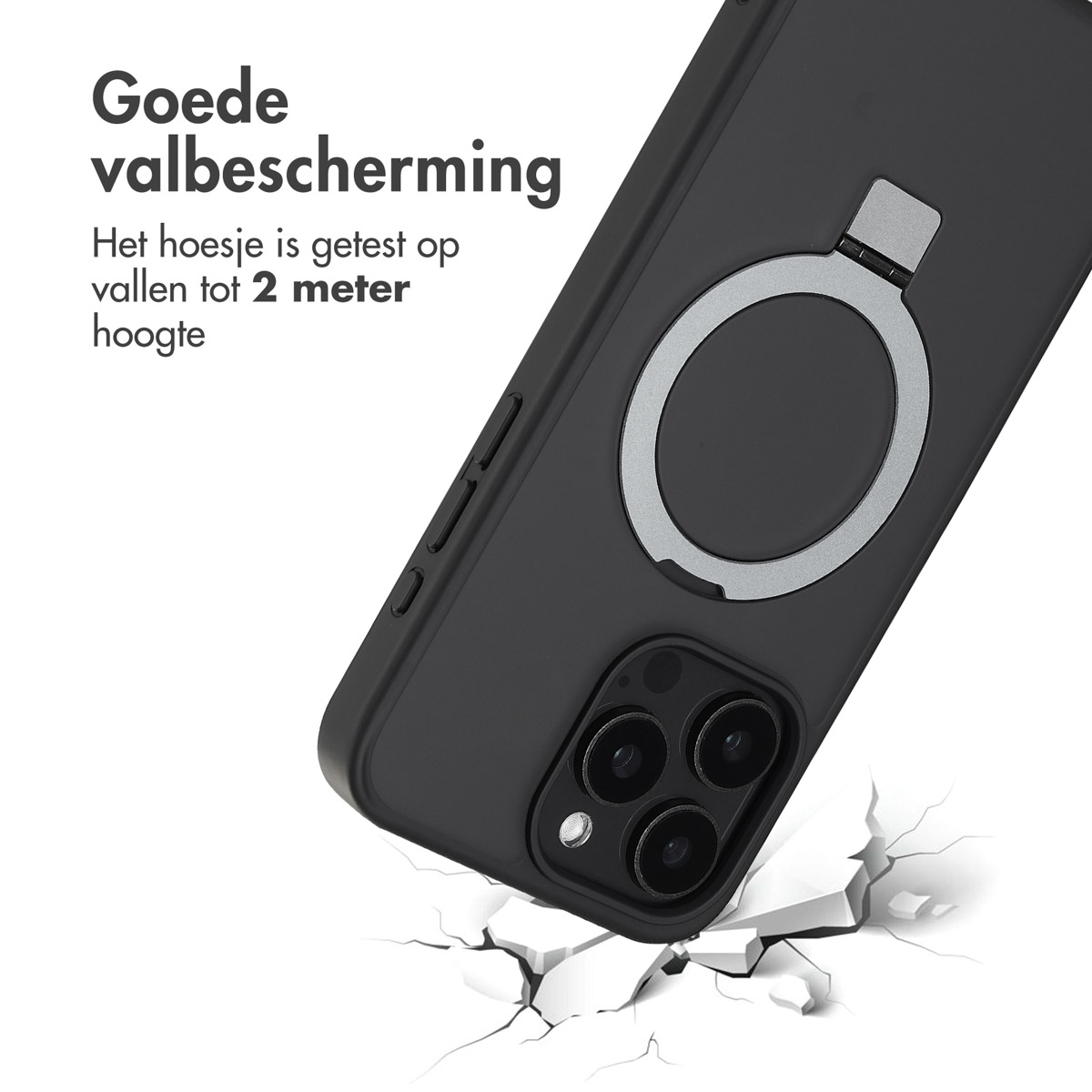Accezz Ring Stand Backcover met MagSafe Apple iPhone 15 Pro Max - Zwart - Afbeelding 9