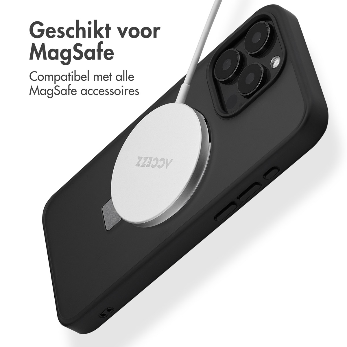 Accezz Ring Stand Backcover met MagSafe Apple iPhone 15 Pro Max - Zwart - Afbeelding 7