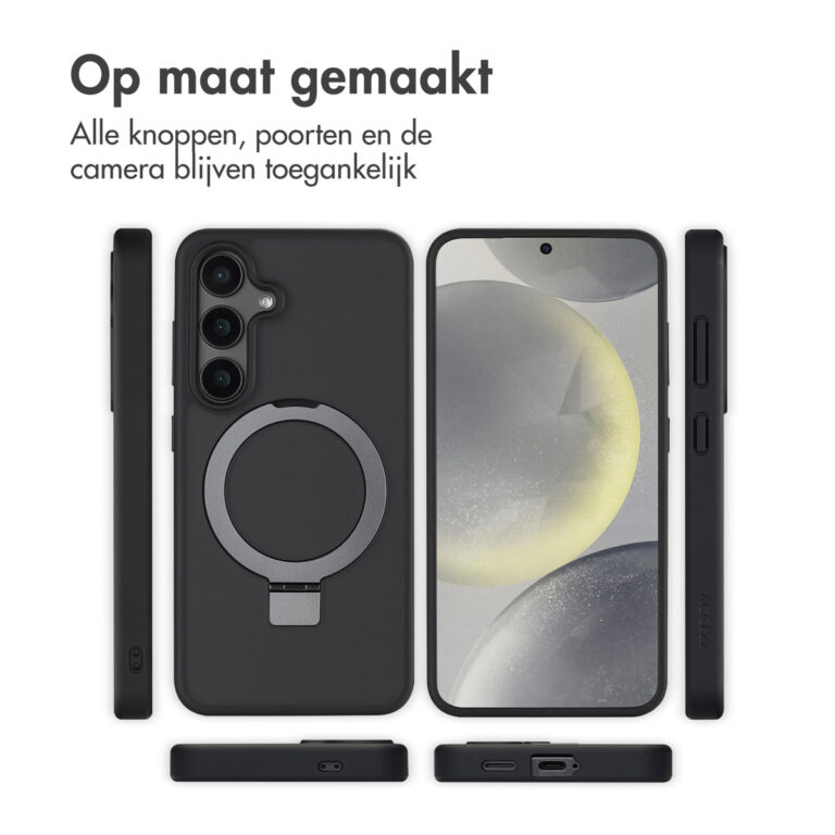 Accezz Ring Stand Backcover met MagSafe Samsung Galaxy S24 - Zwart - Afbeelding 8