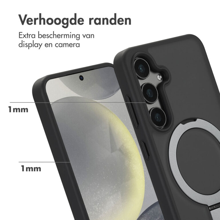 Accezz Ring Stand Backcover met MagSafe Samsung Galaxy S24 - Zwart - Afbeelding 6