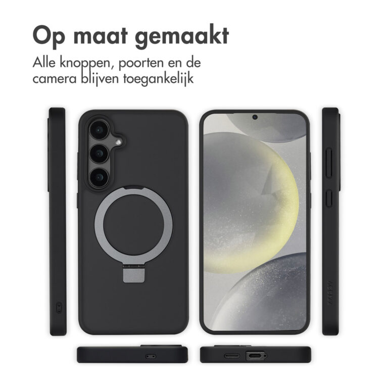 Accezz Ring Stand Backcover met MagSafe Samsung Galaxy S24 Plus - Zwart - Afbeelding 8