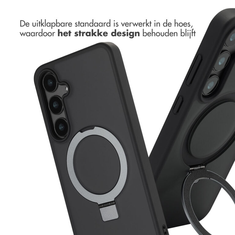 Accezz Ring Stand Backcover met MagSafe Samsung Galaxy S24 Plus - Zwart - Afbeelding 5