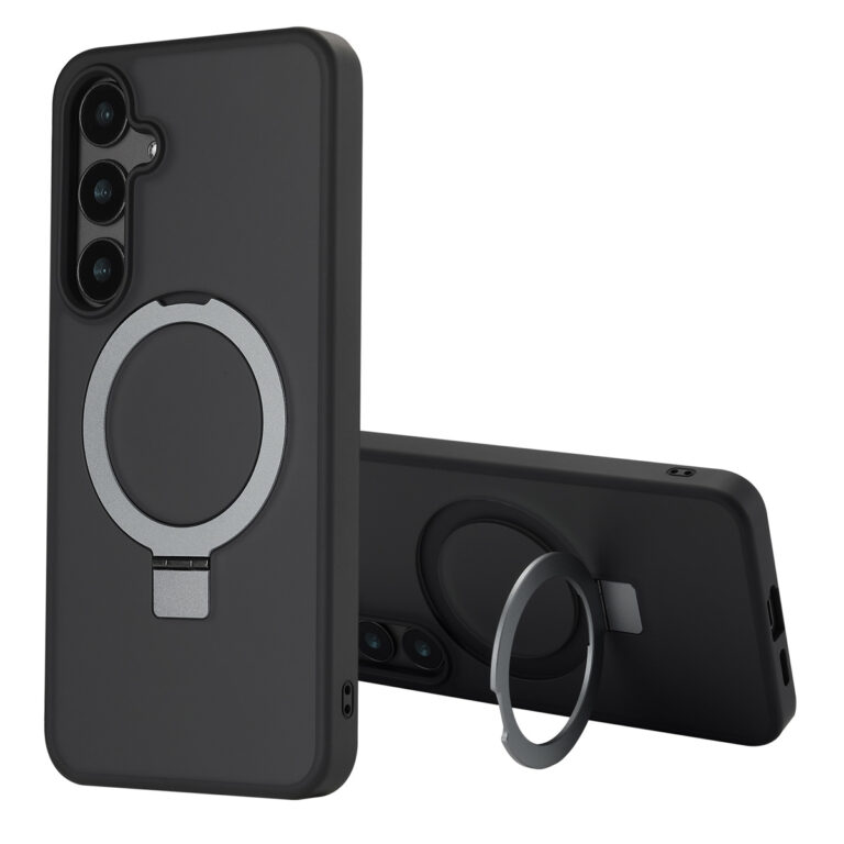 Accezz Ring Stand Backcover met MagSafe Samsung Galaxy S24 Plus - Zwart - Afbeelding 4