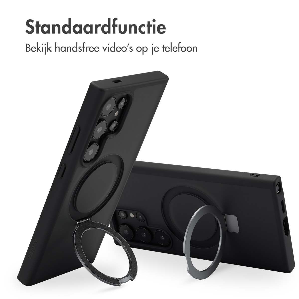 Accezz Ring Stand Backcover met MagSafe Samsung Galaxy S24 Ultra - Zwart - Afbeelding 8