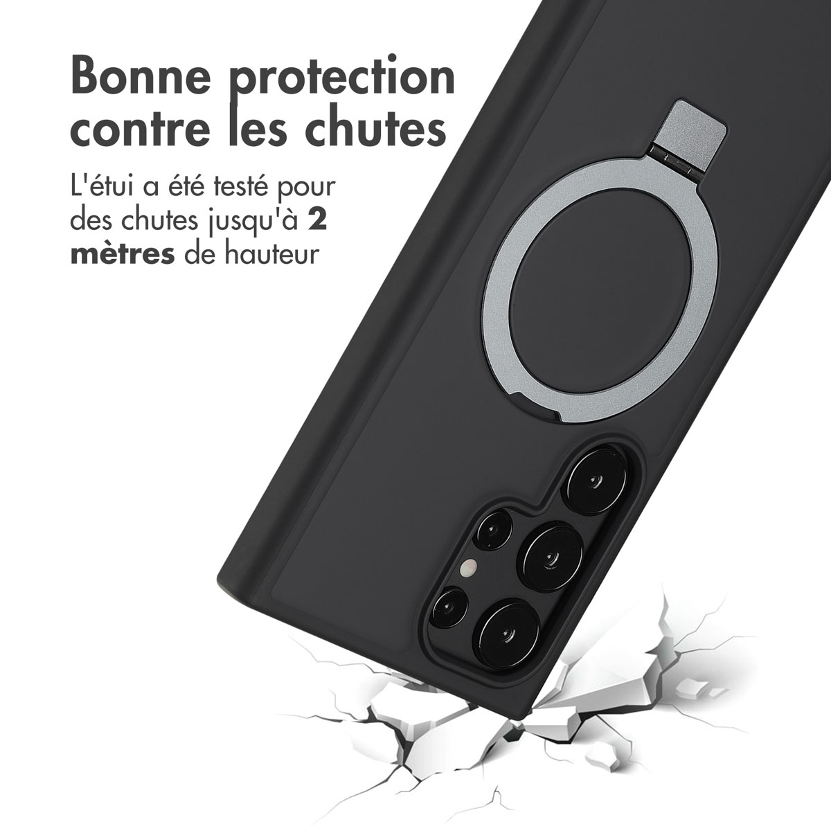 Accezz Ring Stand Backcover met MagSafe Samsung Galaxy S24 Ultra - Zwart - Afbeelding 10