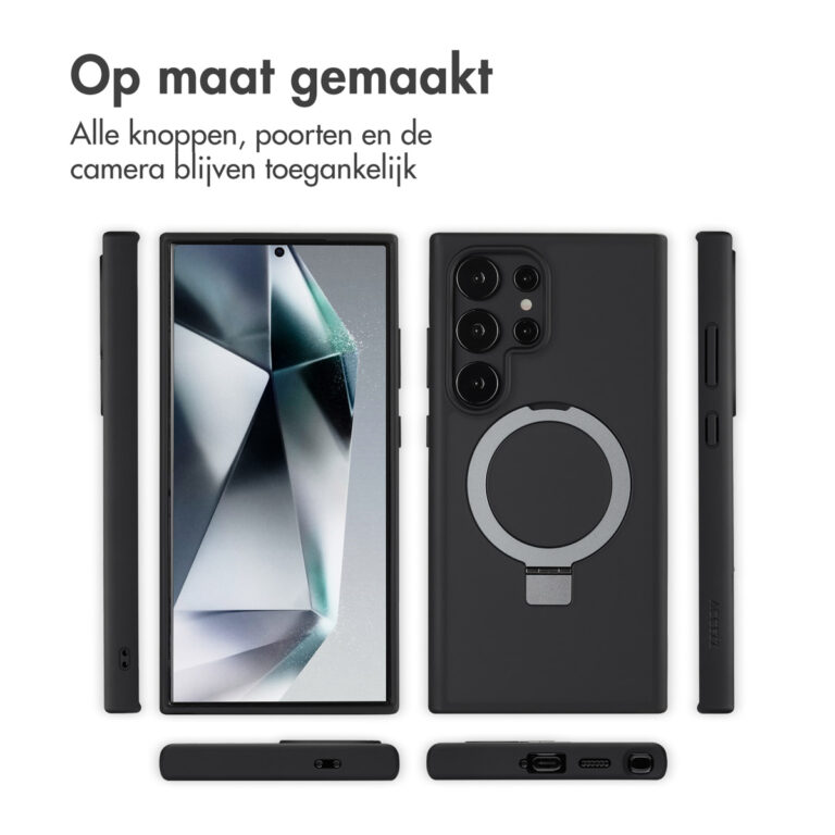 Accezz Ring Stand Backcover met MagSafe Samsung Galaxy S24 Ultra - Zwart - Afbeelding 8