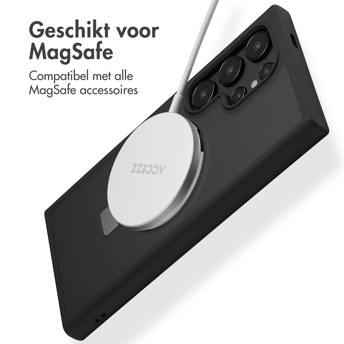 Accezz Ring Stand Backcover met MagSafe Samsung Galaxy S24 Ultra - Zwart - Afbeelding 4