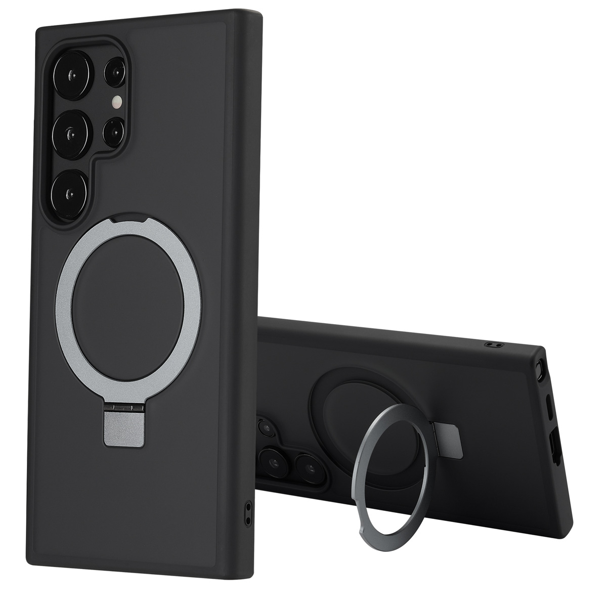 Accezz Ring Stand Backcover met MagSafe Samsung Galaxy S24 Ultra - Zwart - Afbeelding 3