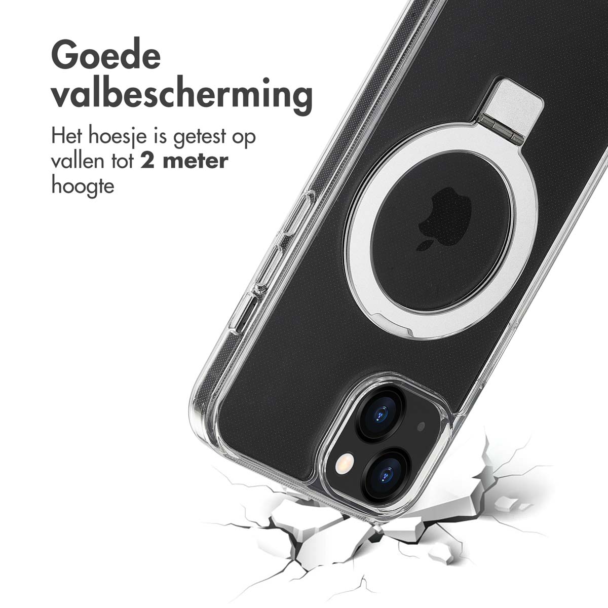 Accezz Ring Stand Backcover met MagSafe Apple iPhone 13 - Transparant - Afbeelding 9