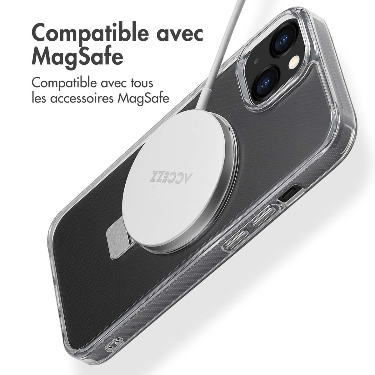 Accezz Ring Stand Backcover met MagSafe Apple iPhone 13 - Transparant - Afbeelding 6