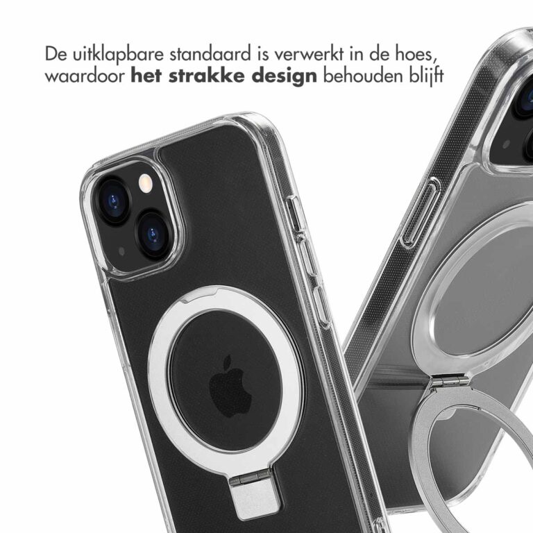 Accezz Ring Stand Backcover met MagSafe Apple iPhone 13 - Transparant - Afbeelding 6