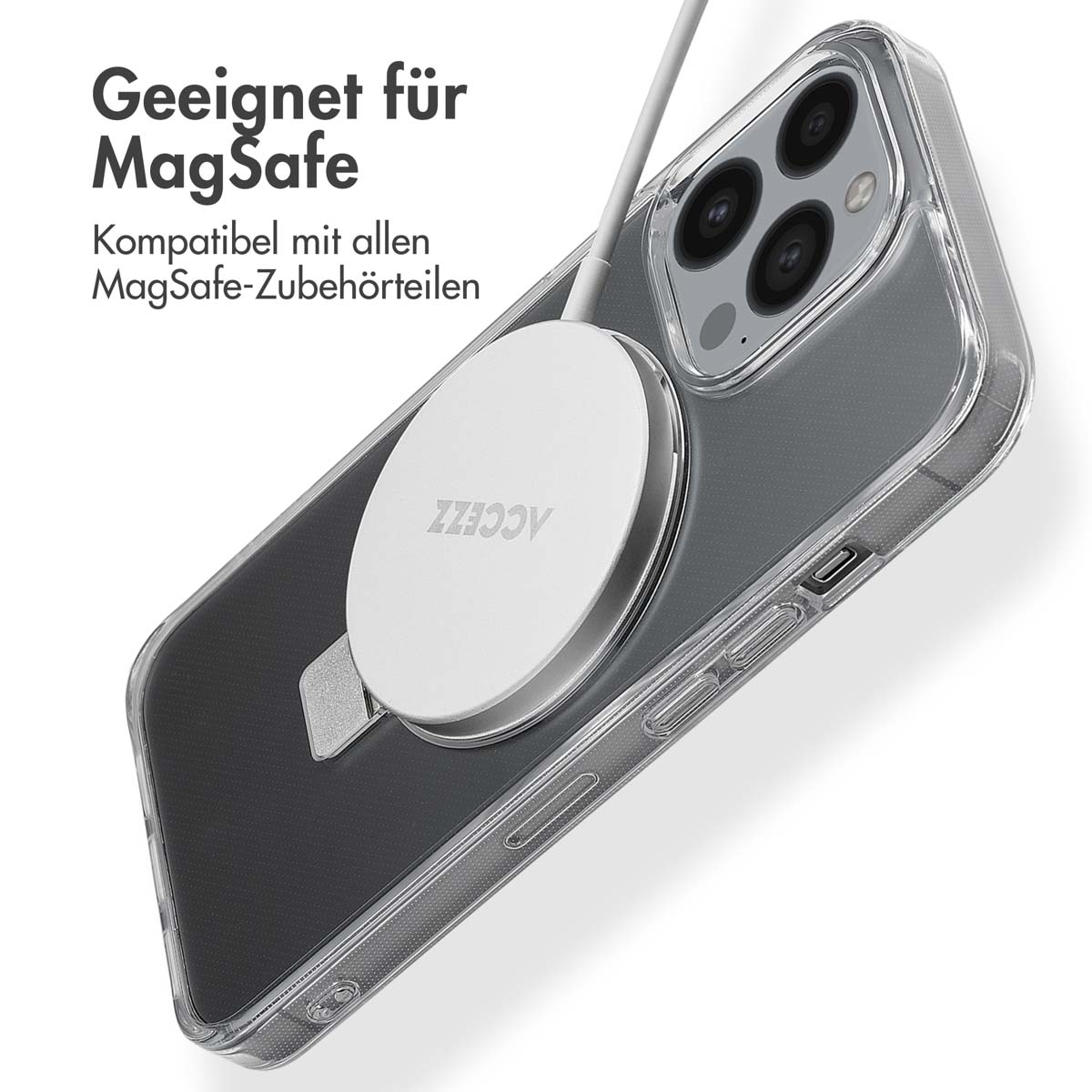 Accezz Ring Stand Backcover met MagSafe Apple iPhone 13 Pro - Transparant - Afbeelding 5