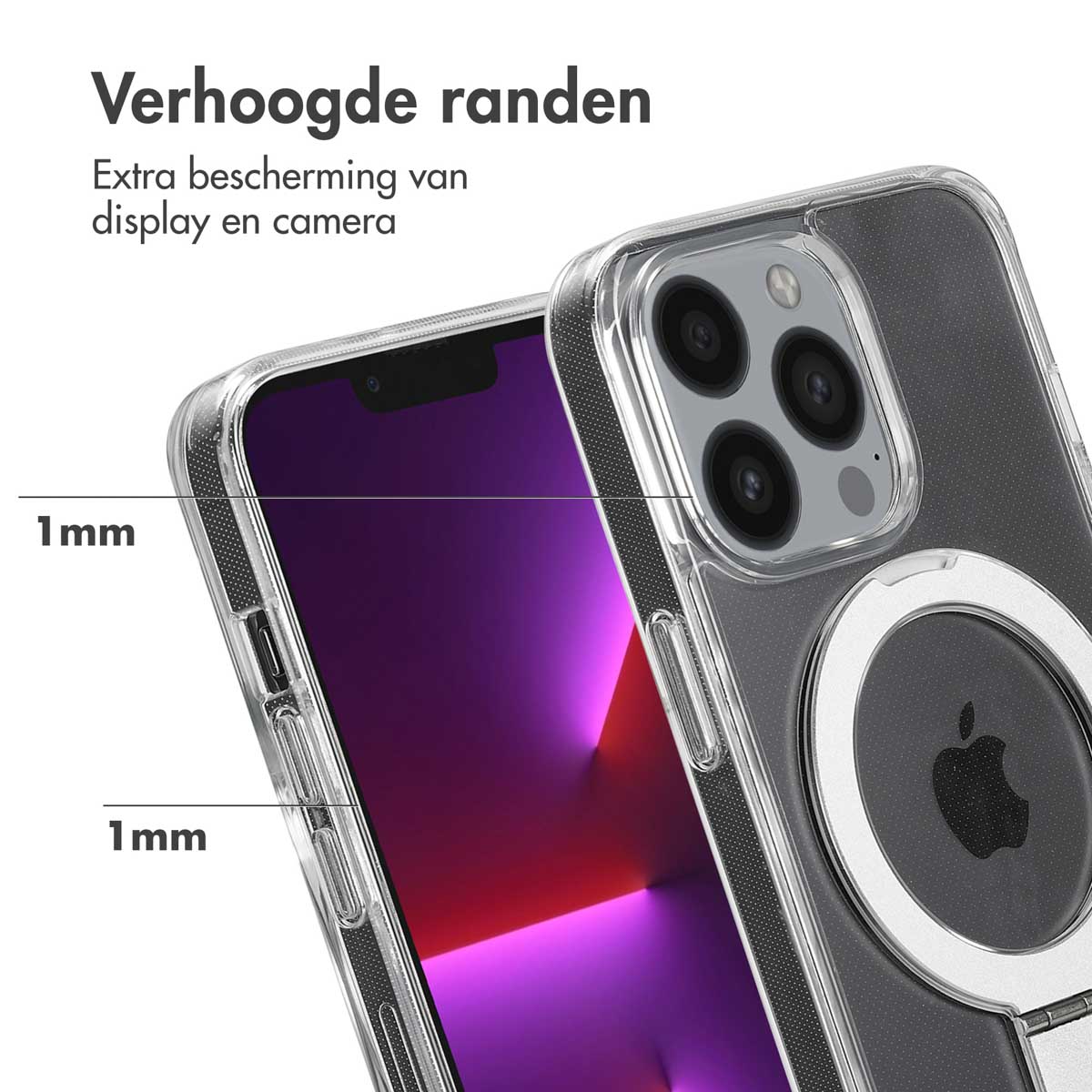 Accezz Ring Stand Backcover met MagSafe Apple iPhone 13 Pro - Transparant - Afbeelding 6