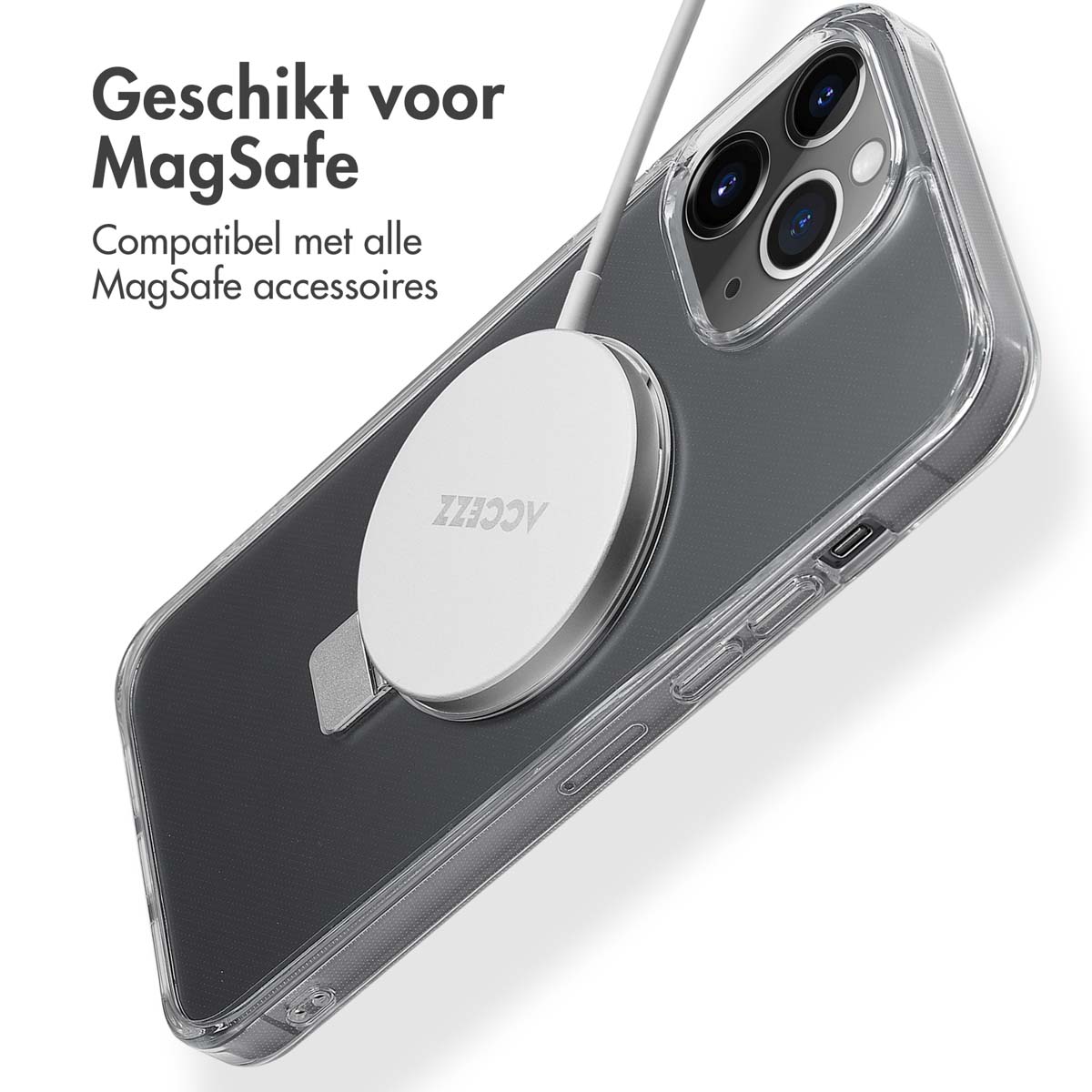 Accezz Ring Stand Backcover met MagSafe Apple iPhone 13 Pro Max - Transparant - Afbeelding 7