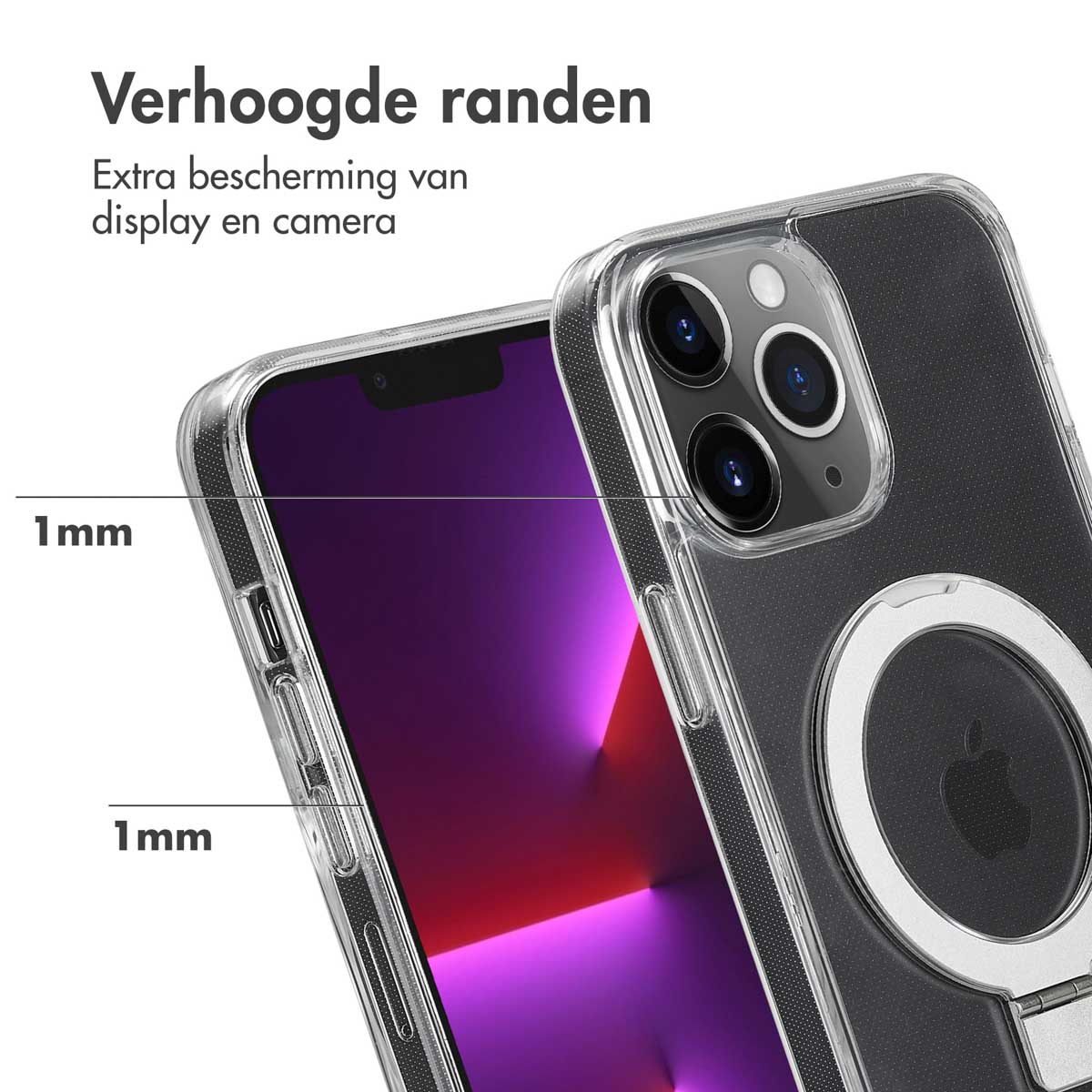 Accezz Ring Stand Backcover met MagSafe Apple iPhone 13 Pro Max - Transparant - Afbeelding 6