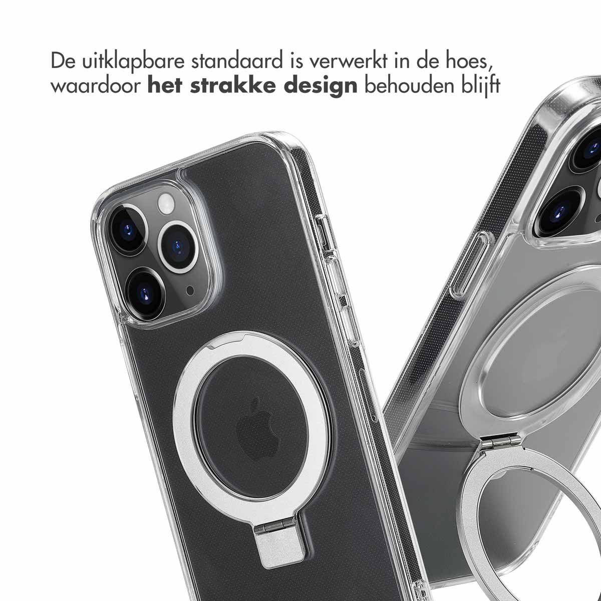 Accezz Ring Stand Backcover met MagSafe Apple iPhone 13 Pro Max - Transparant - Afbeelding 5