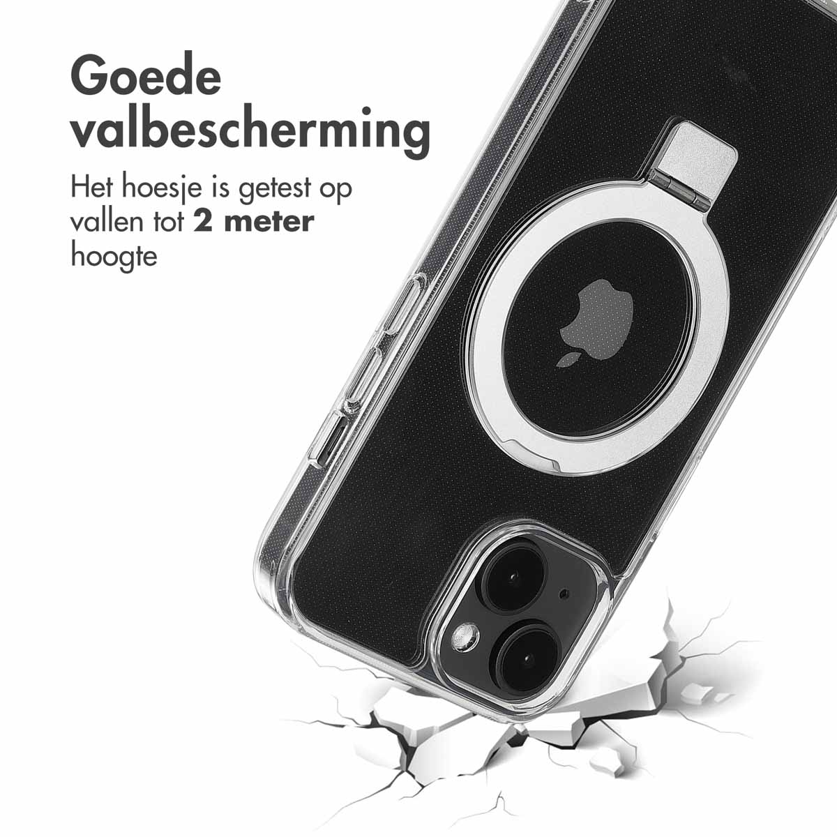 Accezz Ring Stand Backcover met MagSafe Apple iPhone 14 - Transparant - Afbeelding 9