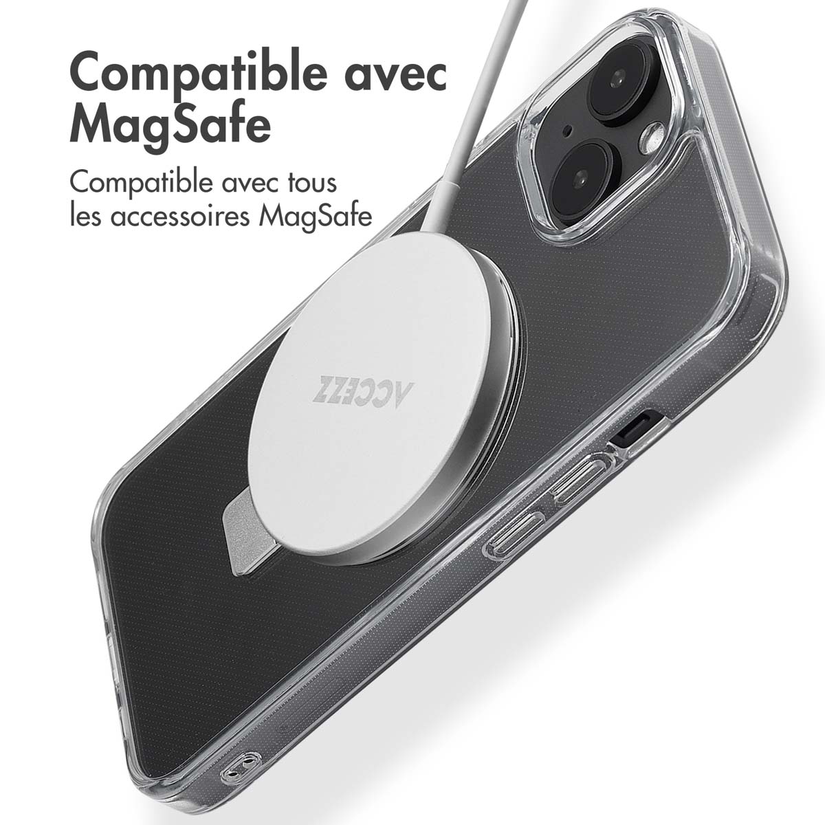 Accezz Ring Stand Backcover met MagSafe Apple iPhone 14 - Transparant - Afbeelding 6