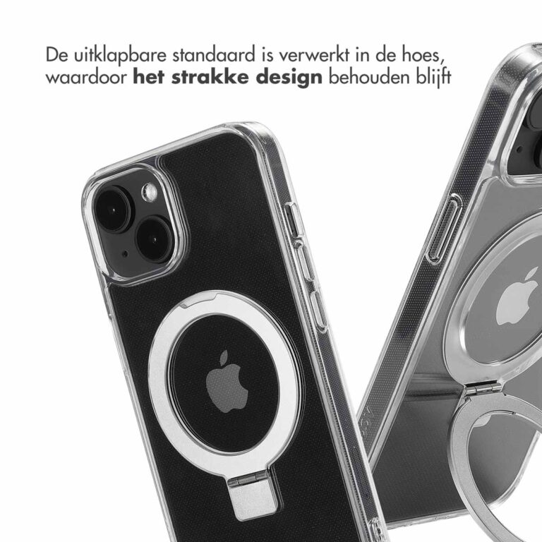 Accezz Ring Stand Backcover met MagSafe Apple iPhone 14 - Transparant - Afbeelding 6