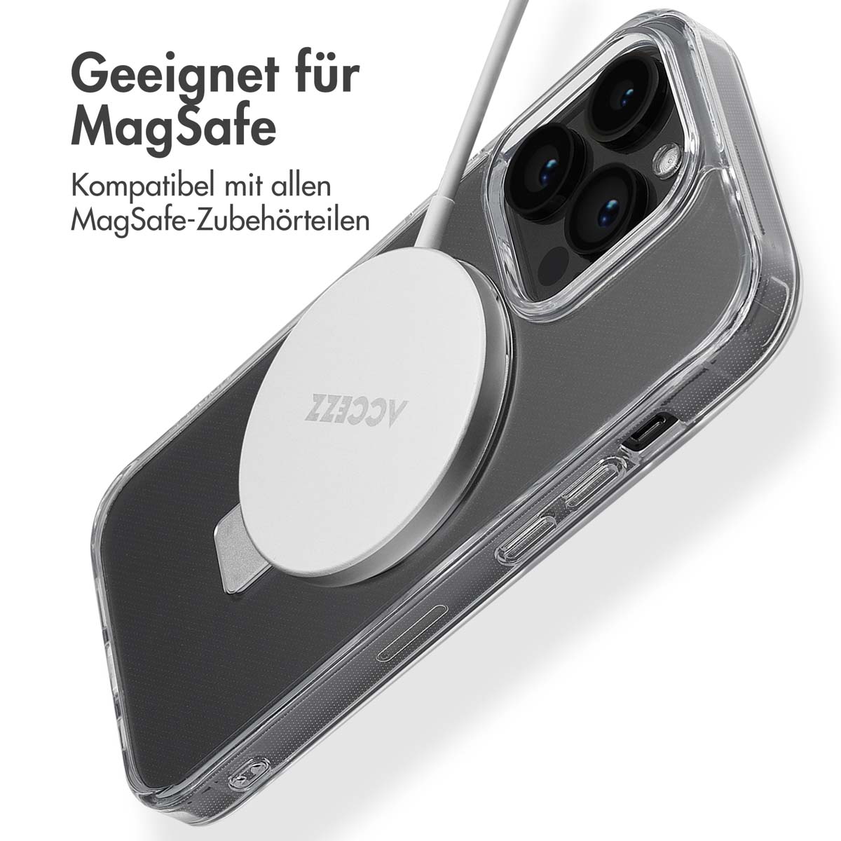 Accezz Ring Stand Backcover met MagSafe Apple iPhone 14 Pro - Transparant - Afbeelding 5