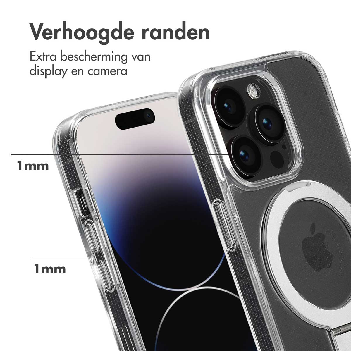 Accezz Ring Stand Backcover met MagSafe Apple iPhone 14 Pro - Transparant - Afbeelding 6