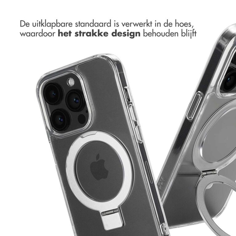 Accezz Ring Stand Backcover met MagSafe Apple iPhone 14 Pro - Transparant - Afbeelding 5