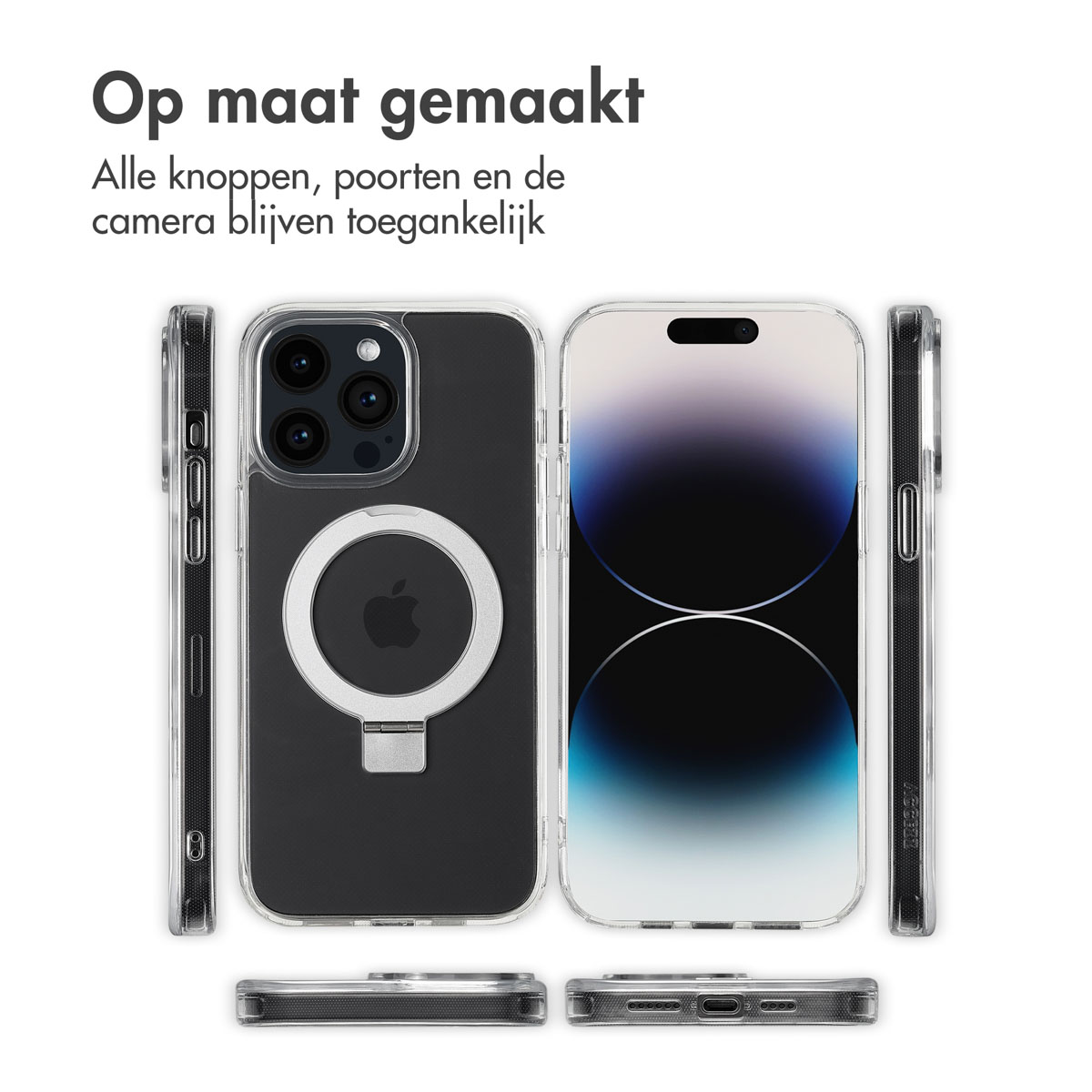 Accezz Ring Stand Backcover met MagSafe Apple iPhone 14 Pro Max - Transparant - Afbeelding 8