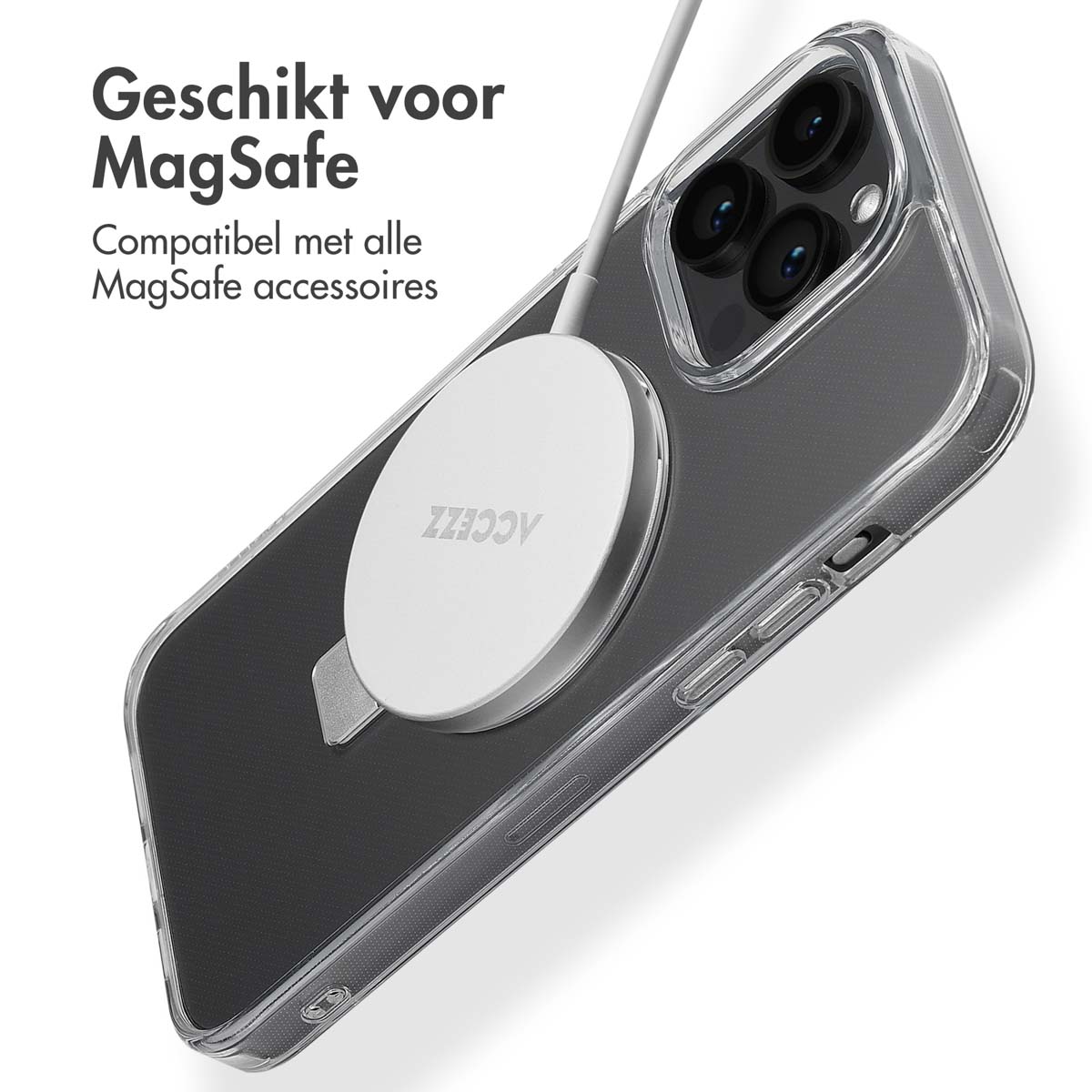 Accezz Ring Stand Backcover met MagSafe Apple iPhone 14 Pro Max - Transparant - Afbeelding 7
