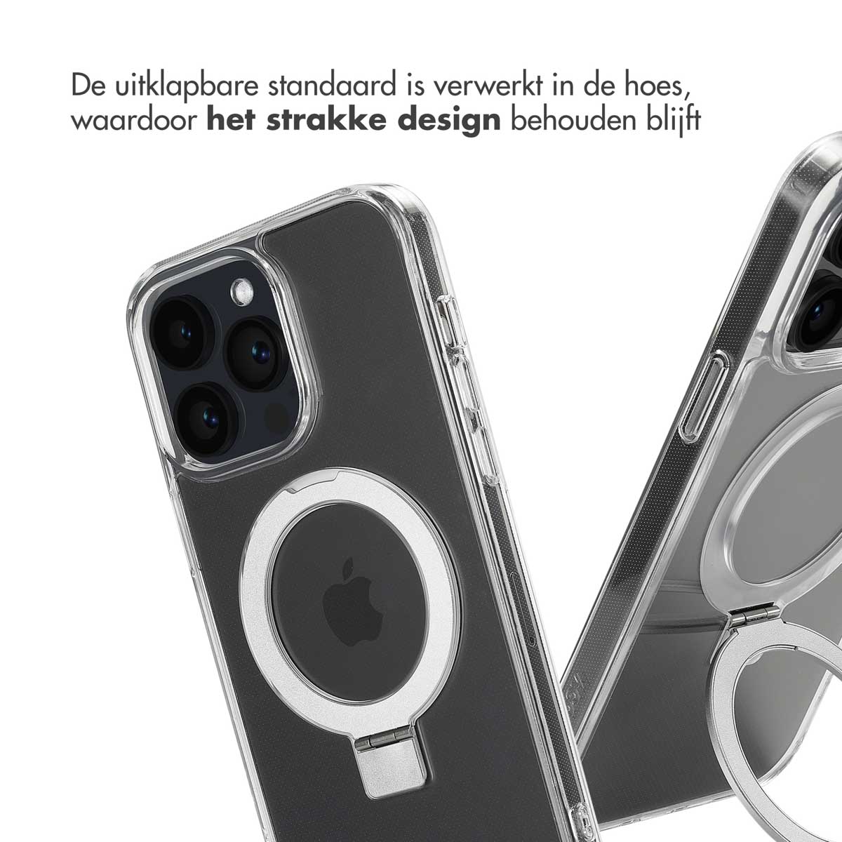 Accezz Ring Stand Backcover met MagSafe Apple iPhone 14 Pro Max - Transparant - Afbeelding 5