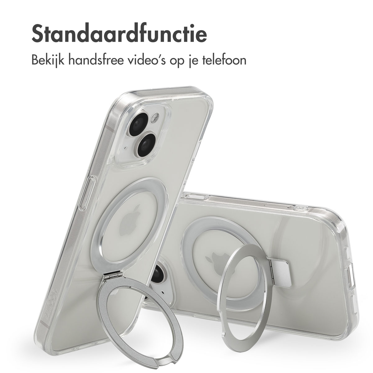 Accezz Ring Stand Backcover met MagSafe Apple iPhone 15 - Transparant - Afbeelding 10