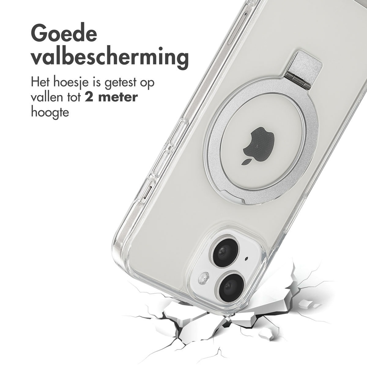Accezz Ring Stand Backcover met MagSafe Apple iPhone 15 - Transparant - Afbeelding 6